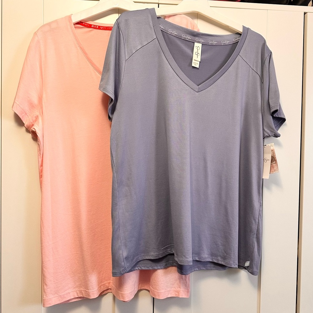 V Neck Tee Shirts Bundle of Two Sz PL and L NEW!